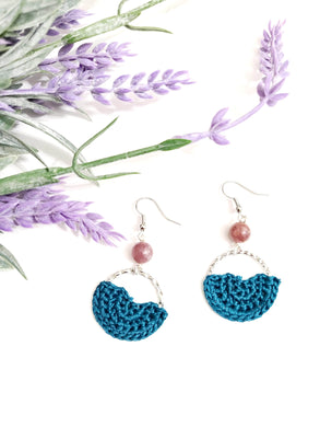 Lepidolite Half Circle Earrings
