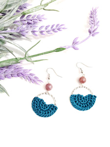 Lepidolite Half Circle Earrings