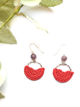 Load image into Gallery viewer, Lepidolite Half Circle Earrings