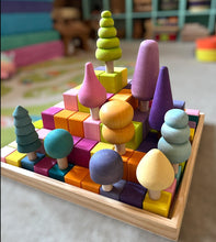 Load image into Gallery viewer, 10 Pcs STAINED Wooden Trees Set in Pastel/Macaron Colors