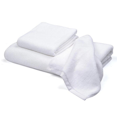 Bathtub Towel Set- 3 Bath Hand Face Towels, White