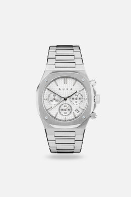 Chronograph 001: Steel/White