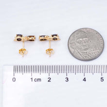 Load image into Gallery viewer, Kitten Cat Doublet Opal Diamond Stud Earrings 18K Yellow Gold