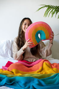 Rainbow Pillow - Bright