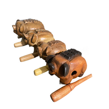 Load image into Gallery viewer, 3&quot; Wooden Musical Pig Percussion Instrument