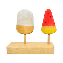Load image into Gallery viewer, 10 Pcs Wooden Popsicle Ice Cream Bar and Pastry Cookies Pretend Play Set