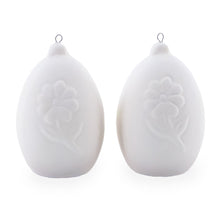 Load image into Gallery viewer, Set of 2 Blank Unpainted DIY Craft Kit Flower Easter Egg Ornaments 3 Inches