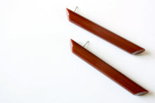 Load image into Gallery viewer, Chocolate Brown Couture Medium Stick Stud Earrings