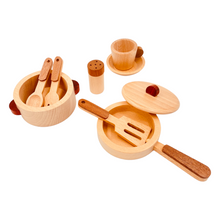 Load image into Gallery viewer, 15 Pcs Wooden Kitchen Cookware Playset